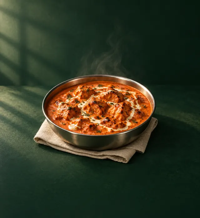 Butter chicken in a pan