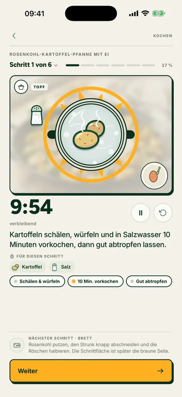 Cochi cooking mode with timer