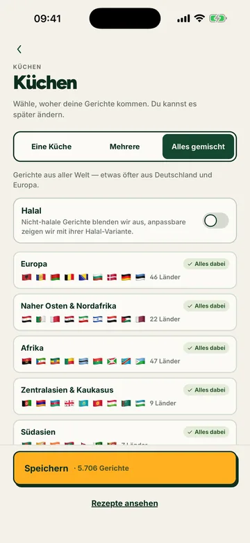 Cuisine picker in Cochi by region